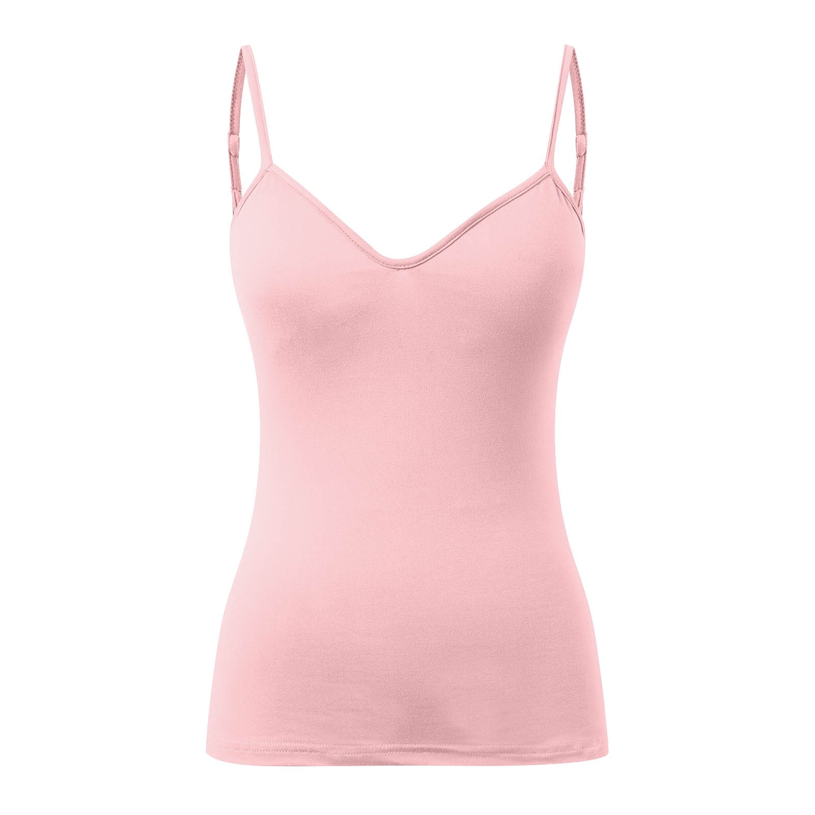 thumbnail image 4 of Camiseta sin mangas con sujetador incorporado para mujer - Tirantes ajustables, color liso - Prenda básica transpirable para uso informal/deportivo - Tallas XS-XXXL, 4 of 7